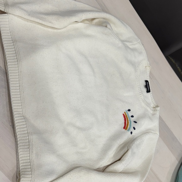 Cream Sweater with Rainbow Embroidery - Picture 2 of 2
